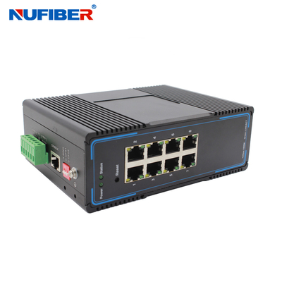 DIN-het Spoor zet Beheerde Industriële Ethernet-Schakelaar Gigabit 8 op Havens van RJ45 1000Base-t
