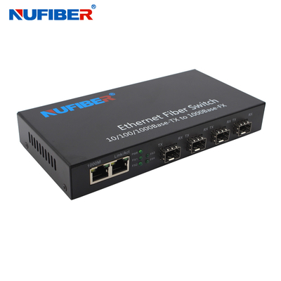 10/100/1000M SFP Ethernet Switch 4 SFP naar 2 RJ45 Port Gigabit SFP RJ45 Switch