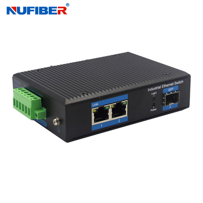 Industrial SFP Ethernet Switch Gigabit 3 poorten 1.25G SFP naar 2 RJ45 Port SFP Media Converter DC24V