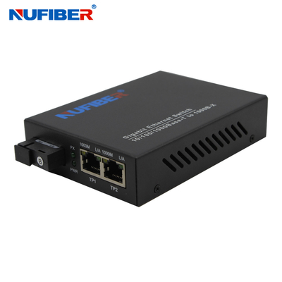 2port Gigabit Ethernet-Netwerkschakelaar met Kleine de Machtsconsumptie van Vezelhavens