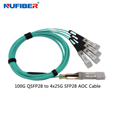 Hoog - kwaliteits100g QSFP28 AOC Kabel 10m 33ft Actieve Optische QSFP28 aan 4x SFP28