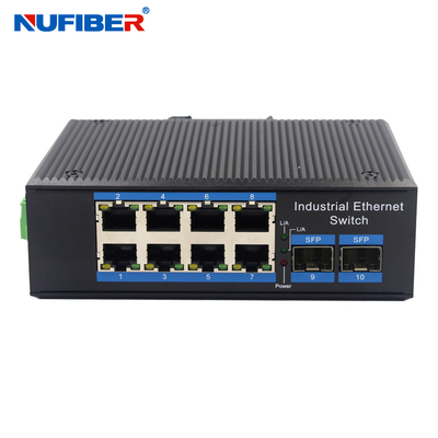 8 poorten POE industriële netwerkschakelaar 2SFP 10/100 / 1000Mbps volledig Gigabit Ethernet