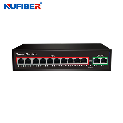 8xFE POE + 2FE-de Havenmacht van Opstraalverbindingsutp over Ethernet-Schakelaar POE voor de Camera's van kabeltelevisie IP