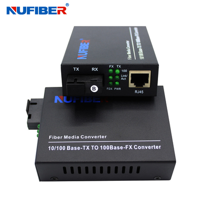 10/100M Fiber Media Converter Enige Vezel Enige Wijze 1310/1550nm 20km Snelle SM-Media Convertor